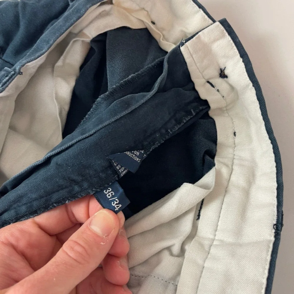 Vintage Polo Ralph Lauren Pants Mens 33x33* Blue Pleated Chino Preppy Luxury